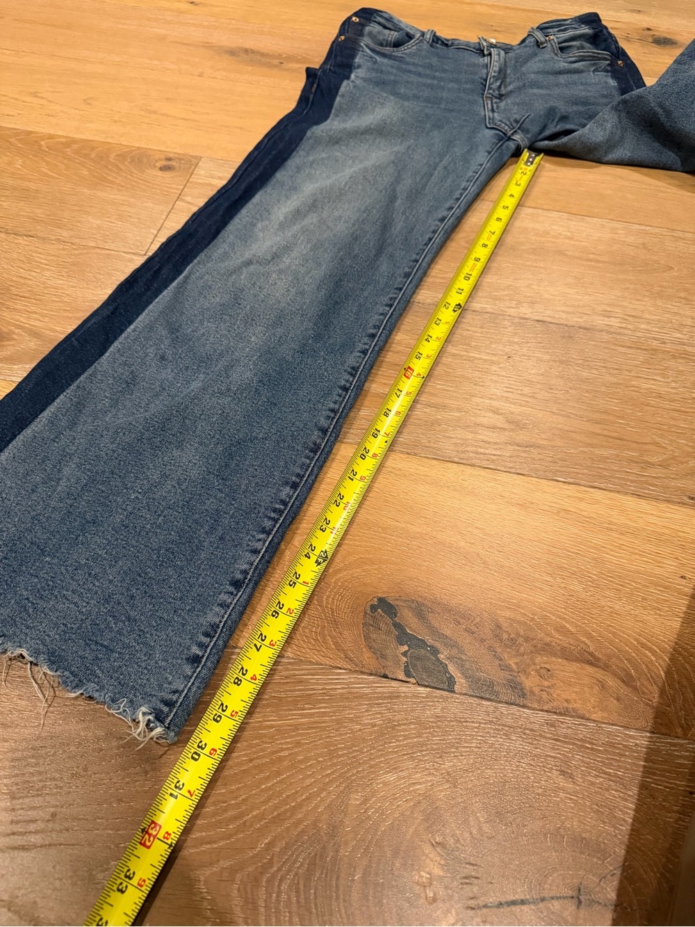 STS BLUE Jayden Ultra High Rise Two Tone Raw Hem Jeans Size 26 - Picture 9 of 11